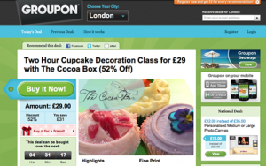 Groupon website and voucher